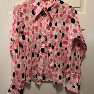 Jaipur Pink and Black Circle Pattern Shirt